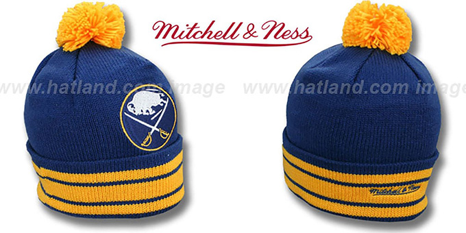 Sabres 'XL-LOGO BEANIE' Navy by Mitchell and Ness