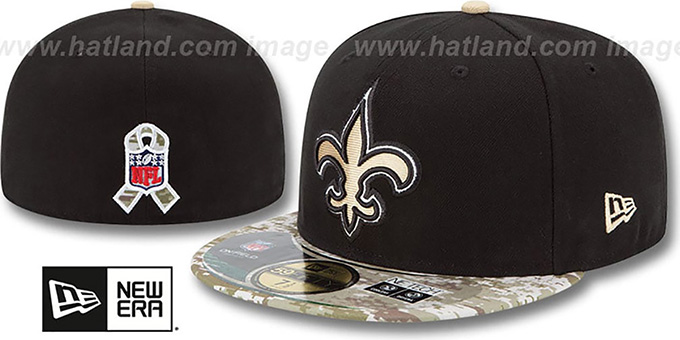 Saints '2014 SALUTE-TO-SERVICE' Black-Desert Fitted Hat by New Era