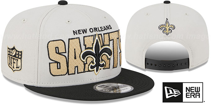 Saints 2023 'NFL DRAFT SNAPBACK' Stone-Black Hat by New Era