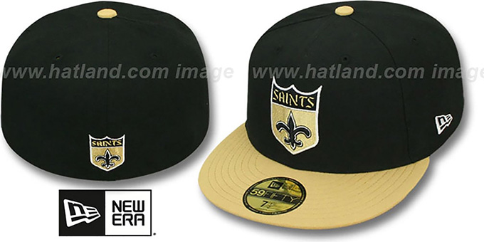 Saints 'NFL 2T THROWBACK TEAM-BASIC' Black-Gold Fitted Hat by New Era