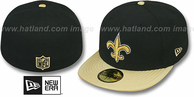 Saints 'NFL JERSEY-BASIC' Black-Gold Fitted Hat by New Era