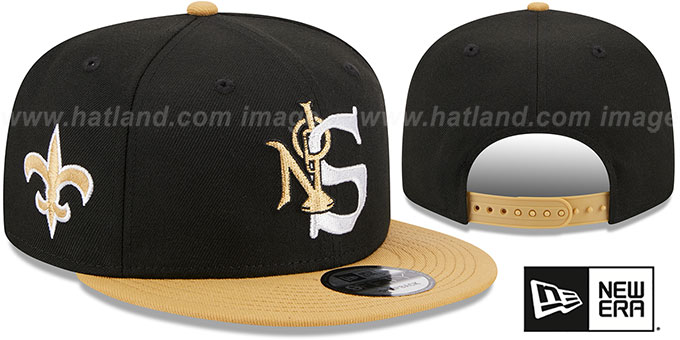 Saints 'NFL LIGATURE SNAPBACK' Black-Gold Hat by New Era