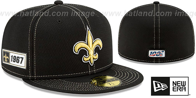 Saints 'ONFIELD SIDELINE ROAD' Black Fitted Hat by New Era