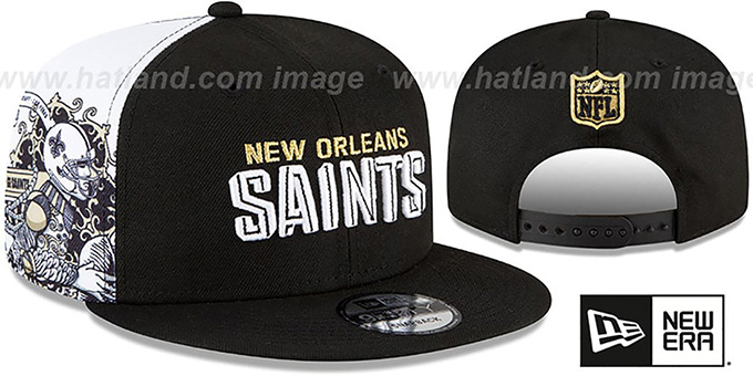 Saints 'SIDE-CARD SNAPBACK' Black Hat by New Era