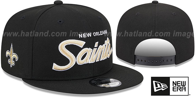 Saints 'TEAM-SCRIPT SNAPBACK' Black Hat by New Era