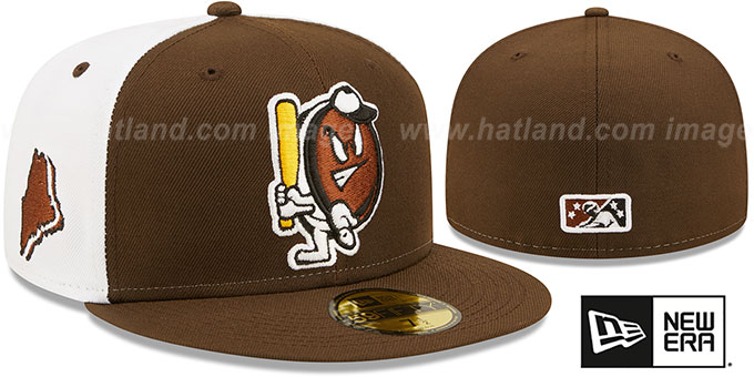 Sea Dogs 'THEME NIGHT' Brown-White-Brown Fitted Hat by New Era