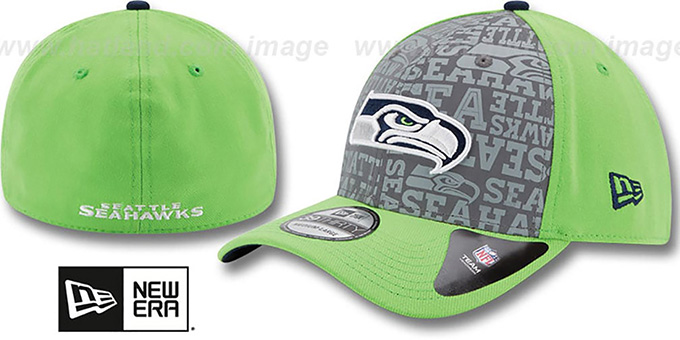 Seahawks '2014 NFL ALT DRAFT FLEX' Lime Hat by New Era