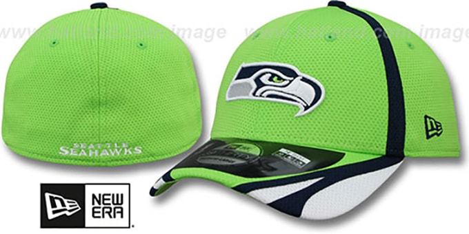 Seahawks '2014 NFL TRAINING FLEX' Lime Hat by New Era