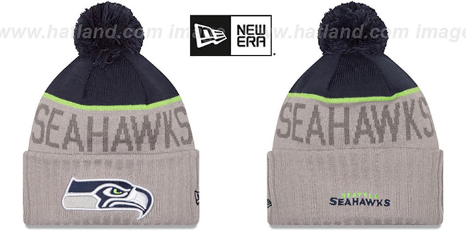 Seahawks '2015 STADIUM' Grey-Navy Knit Beanie Hat by New Era