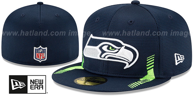 Seahawks '2021 NFL SIDELINE HOME' Navy Fitted Hat by New Era