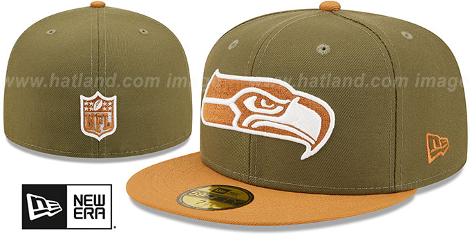 Seahawks '2T COLOR PACK' Olive-Tan Fitted Hat by New Era