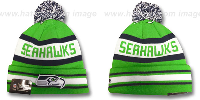 Seahawks ALT 'JAKE-3' Lime Knit Beanie Hat by New Era