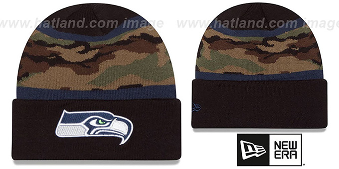 Seahawks 'ARMY CAMO FILLZ' Knit Beanie Hat by New Era