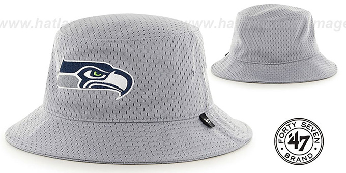 Seahawks 'BACKBOARD JERSEY BUCKET' Grey Hat by Twins 47 Brand