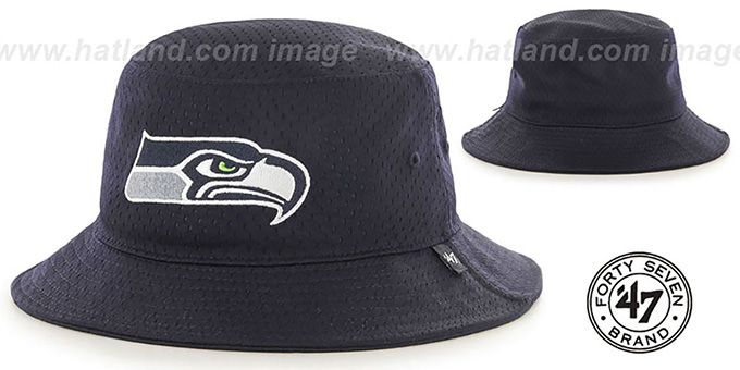 Seahawks 'BACKBOARD JERSEY BUCKET' Navy Hat by Twins 47 Brand