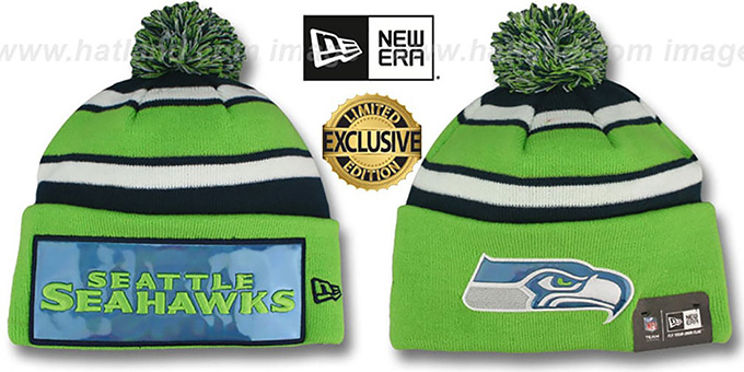 Seahawks 'BIG-SCREEN' Knit Beanie Hat by New Era