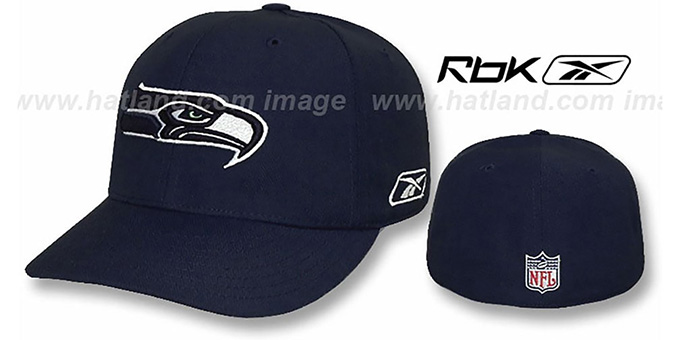 Seahawks 'COACHES' Fitted Hat by Reebok - navy