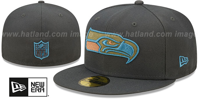 Seahawks 'COLOR PACK MULTI' Charcoal Fitted Hat by New Era