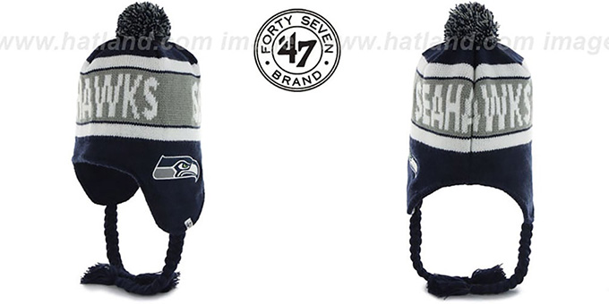 Seahawks 'CRANBROOK' Navy Knit Beanie Hat by Twins 47 Brand