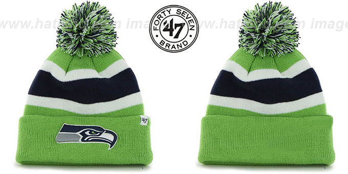 Seahawks 'NFL BREAKAWAY' Lime Knit Beanie Hat by 47 Brand