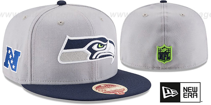 Seahawks 'NFL WOOL-STANDARD' Grey-Navy Fitted Hat by New Era