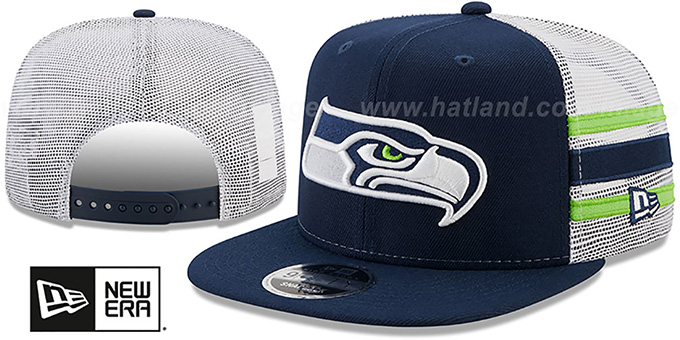 Seahawks 'SIDE-STRIPE TRUCKER SNAPBACK' Navy Hat by New Era