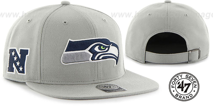 Seahawks 'SUPER-SHOT STRAPBACK' Grey Hat by Twins 47 Brand