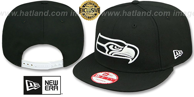 Seahawks 'TEAM-BASIC SNAPBACK' Black-White Hat by New Era