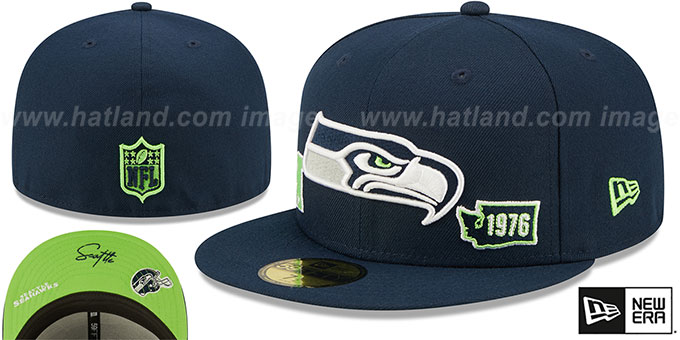 Seahawks 'TRIPLE THREAT IDENTITY' Navy Fitted Hat by New Era