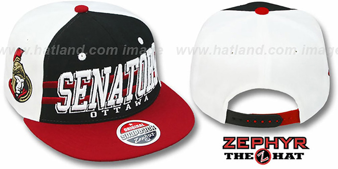 Senators '2T SUPERSONIC SNAPBACK' Black-Red Hat by Zephyr