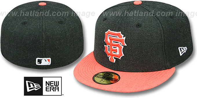 SF Giants '2T-HEATHER ACTION' Charcoal-Orange Fitted Hat by New Era