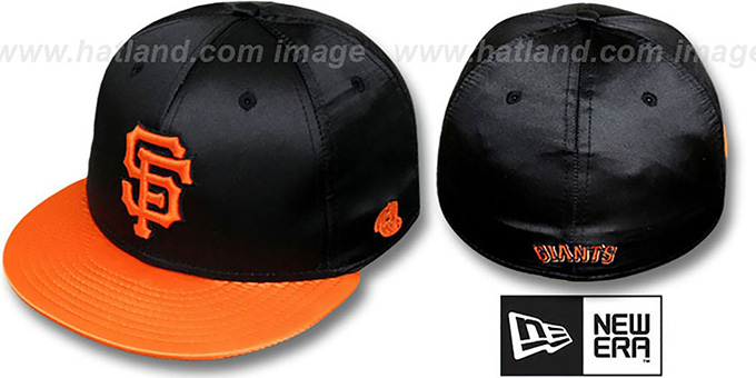 SF Giants '2T SATIN CLASSIC' Black-Orange Fitted Hat by New Era