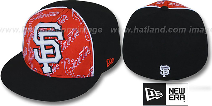 SF Giants 'ANGLEBAR' Black-Orange Fitted Hat by New Era