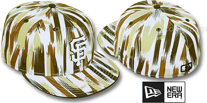 SF Giants 'BRUSH STROKES' White-Brown Fitted Hat by New Era