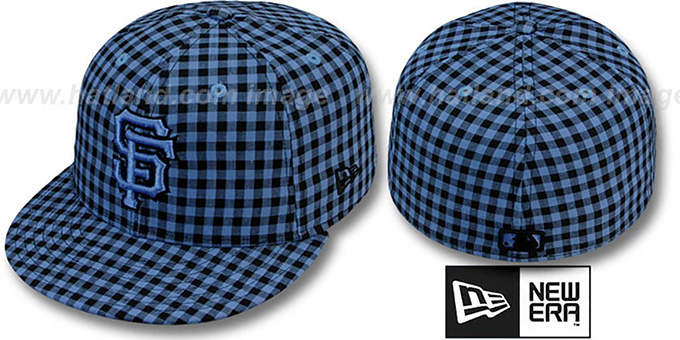 SF Giants 'BUFFALO GINGHAM' Sky-Black Fitted Hat by New Era