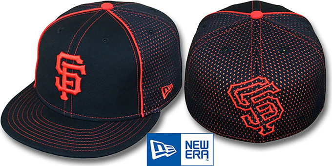 SF Giants 'CONTRAST BP-MESH' Black Fitted Hat by New Era