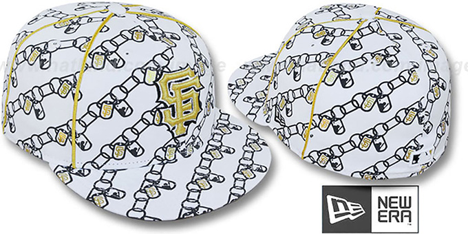 SF Giants 'DAWG CHAIN' White-Black Fitted Hat by New Era