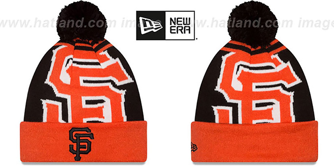 SF Giants 'LOGO WHIZ' Black-Orange Knit Beanie Hat by New Era