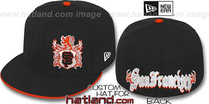 SF Giants 'OLD ENGLISH SOUTHPAW' Black-Orange Fitted Hat by New Era