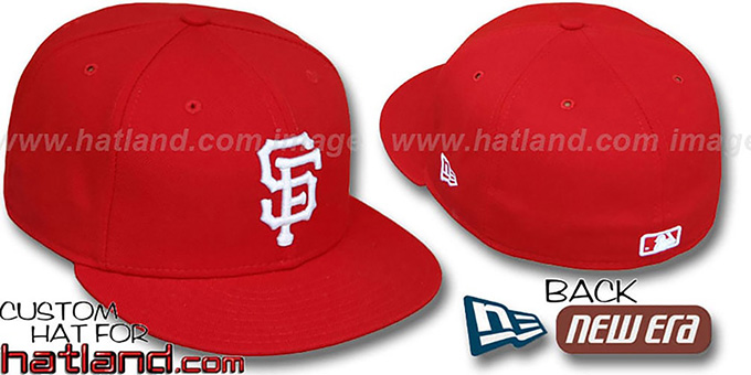 SF Giants 'TEAM-BASIC' Red-White Fitted Hat by New Era