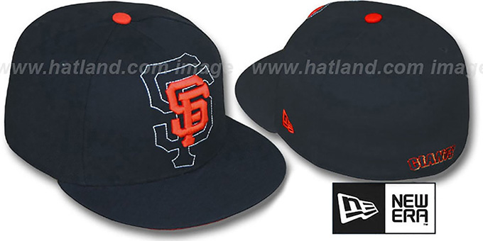 SF Giants 'SHADOW BIG-ONE' Black Fitted Hat by New Era