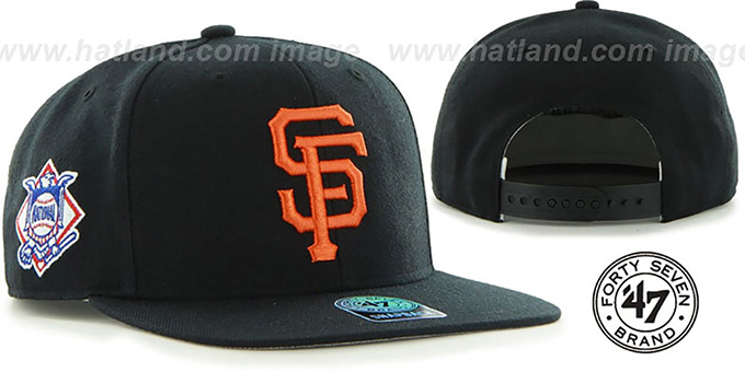 SF Giants 'SURE-SHOT SNAPBACK' Black Hat by Twins 47 Brand