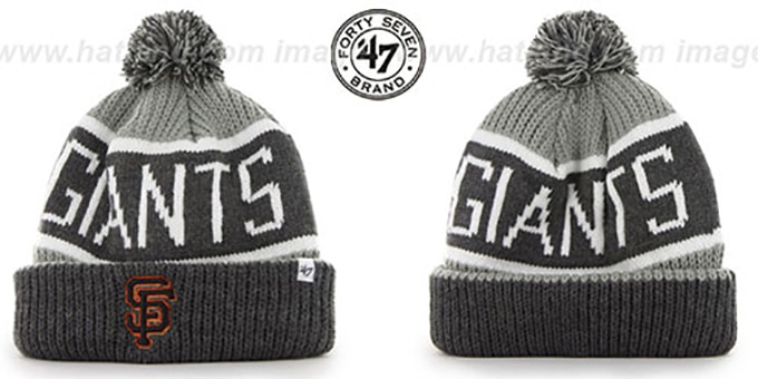 SF Giants 'THE-CALGARY' Grey-Grey Knit Beanie Hat by Twins 47 Brand