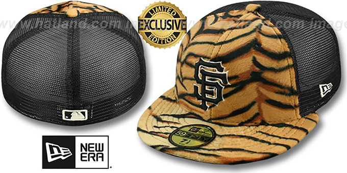 SF Giants TIGER 'ANIMAL-FUR MESH-BACK' Fitted Hat by New Era