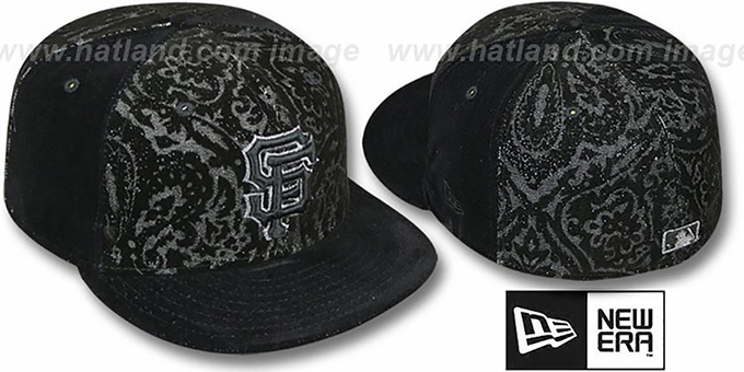 SF Giants 'VELVET PAISLEY' Black Fitted Hat by New Era