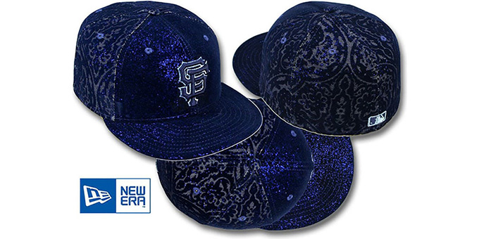 SF Giants 'VELVET PAISLEY' Navy Fitted Hat by New Era