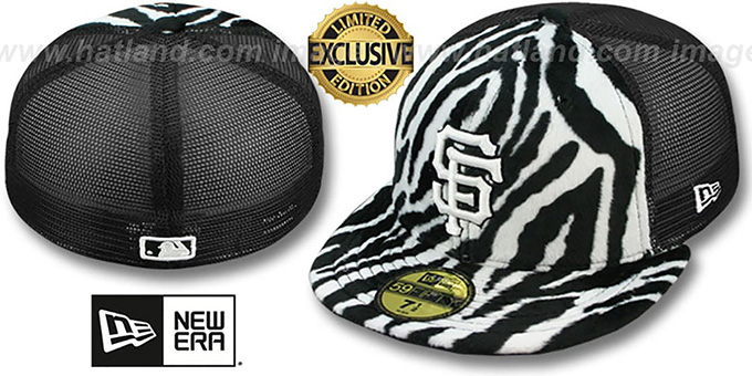 SF Giants ZEBRA 'ANIMAL-FUR MESH-BACK' Fitted Hat by New Era