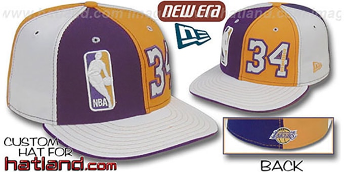 Shaq 'DOUBLE WHAMMY' Purple-Gold-White Fitted Hat