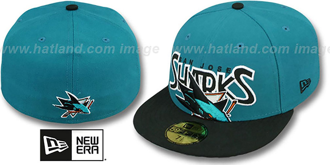 Sharks 'PROFILIN' Teal-Black Fitted Hat by New Era