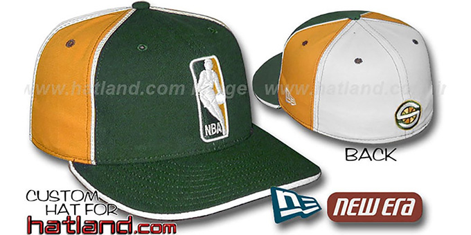 Sonics 'LOGOMAN-2' Green-Gold-White Fitted Hat by New Era